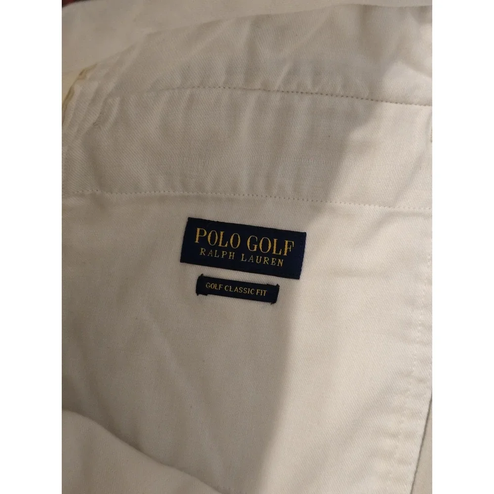 Polo Golf Ralph Lauren Men's Beige Shorts Size 42 Cotton Twill with Stretch Logo